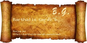 Barthalis Geréb névjegykártya